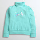 Aqua Blue Barbie Turtleneck Sweatshirt – Soft Winter Essential