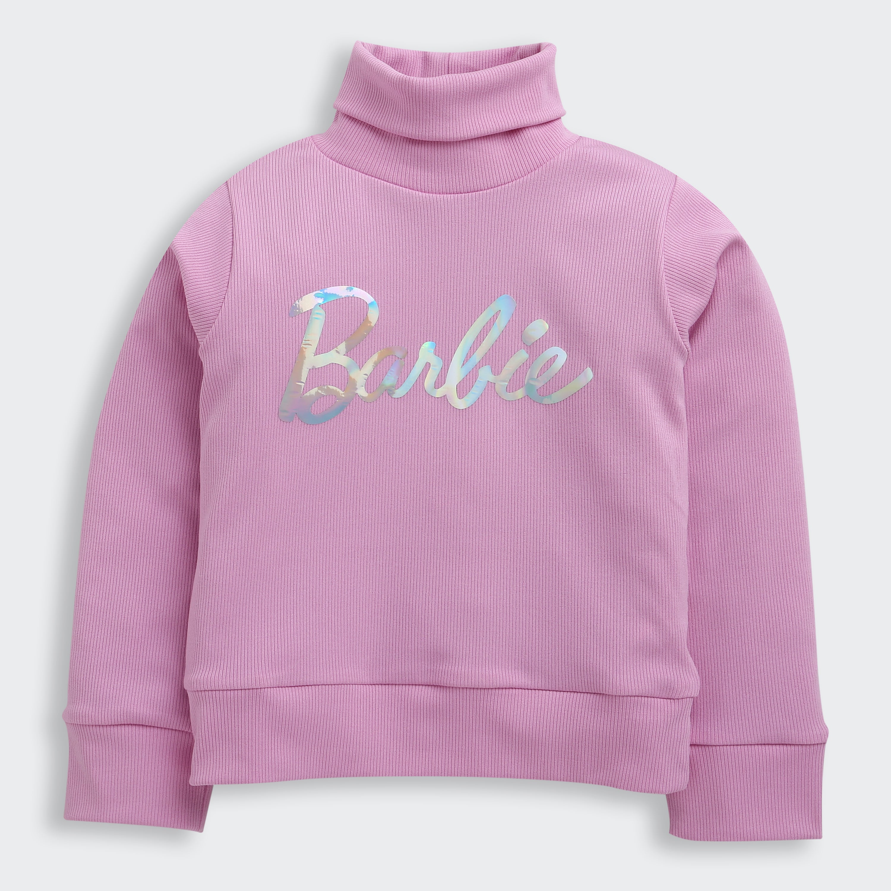 Lilac Barbie Turtleneck Sweatshirt – Cozy Winter Style for Girls