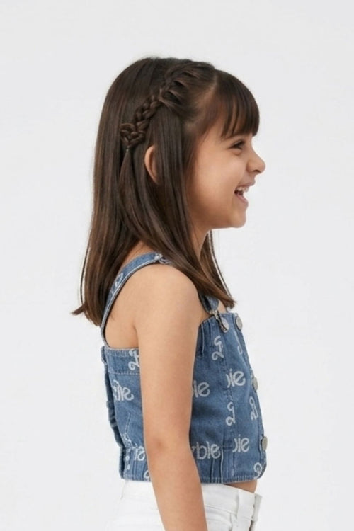 Barbie Denim Printed Top with Straps BATP2077
