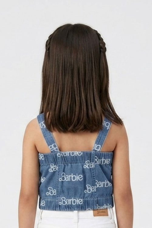 Barbie Denim Printed Top with Straps BATP2077
