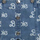 Denim Barbie Printed Top with Straps – Trendy Summer Denimwear