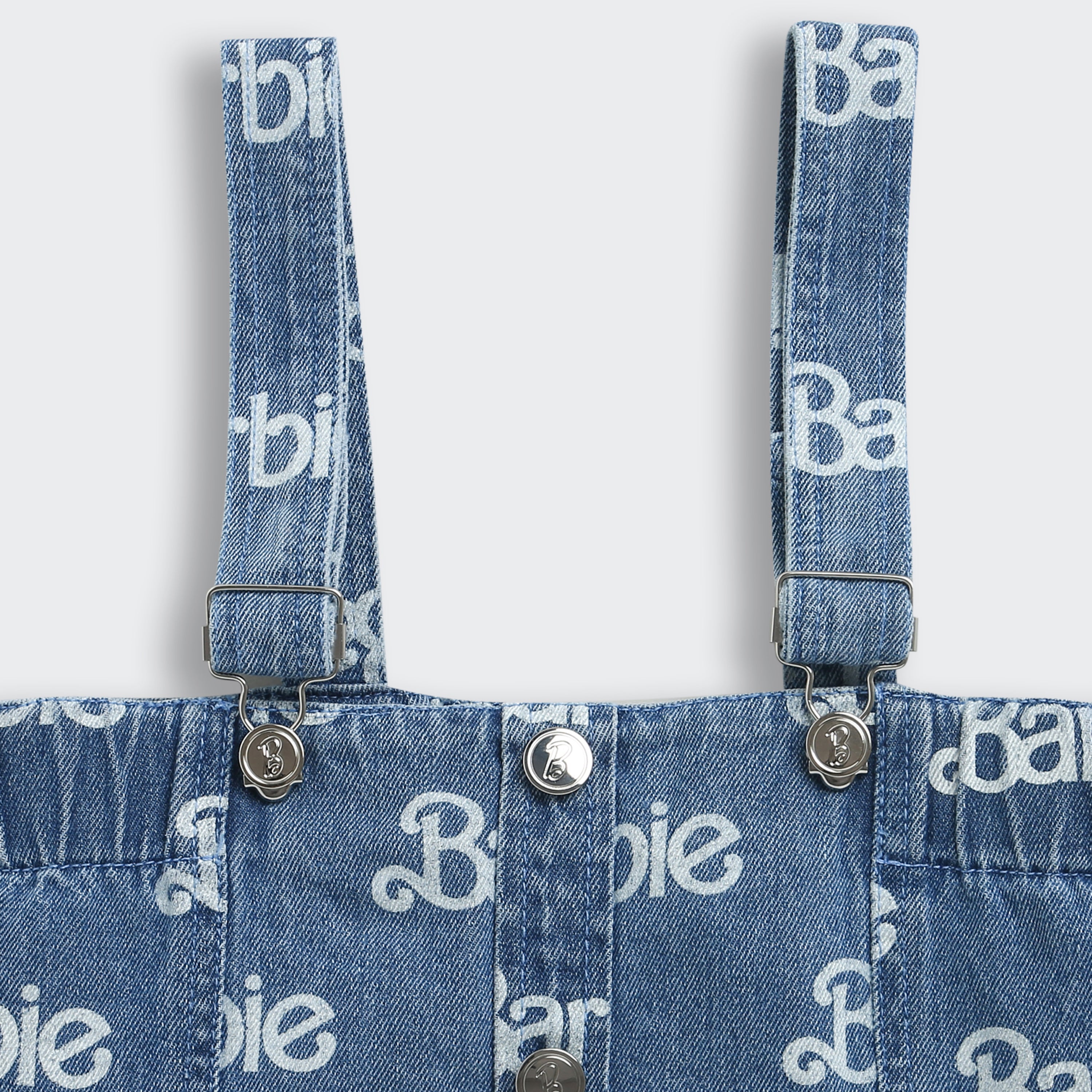 Denim Barbie Printed Top with Straps – Trendy Summer Denimwear