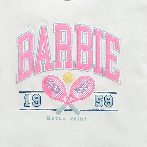 Barbie White Print Crop Tee BATP2083
