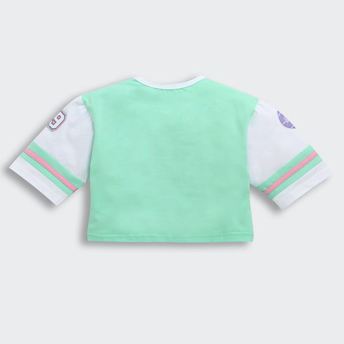 Barbie Turquoise Green Oversized Graphic Tee BATP2084