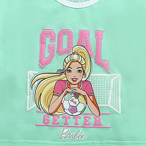 Barbie Turquoise Green Oversized Graphic Tee BATP2084