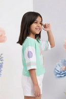 Barbie Turquoise Green Oversized Graphic Tee BATP2084