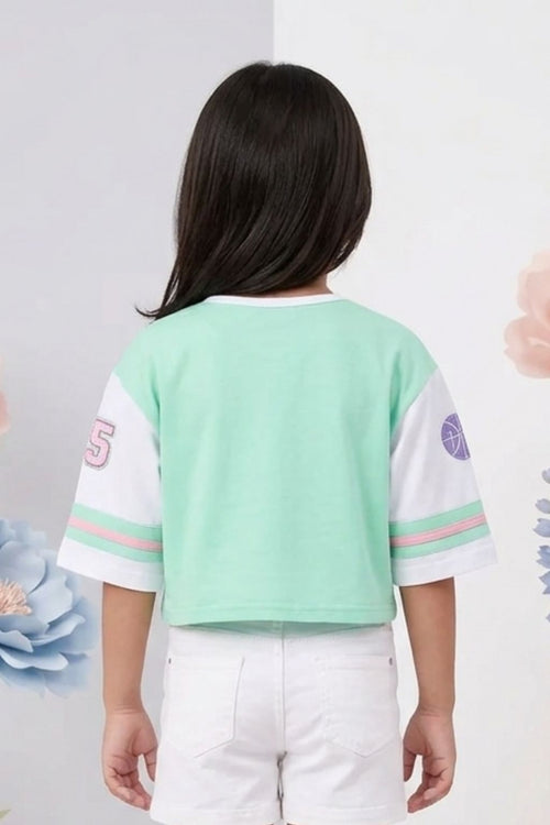 Barbie Turquoise Green Oversized Graphic Tee BATP2084