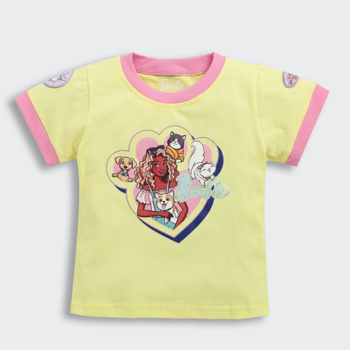 Barbie Yellow Unicorn Heart T-Shirt BATP2085