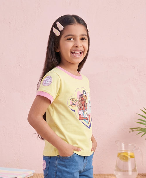 Barbie Yellow Unicorn Heart T-Shirt BATP2085