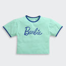 Barbie Aqua Blue Soft Cotton Logo T-Shirt for Girls