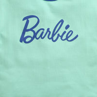 Barbie Aqua Blue Soft Cotton Logo T-Shirt for Girls