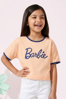 Barbie Peach Ringer T-Shirt BATP2092