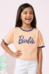 Barbie Peach Ringer T-Shirt BATP2092