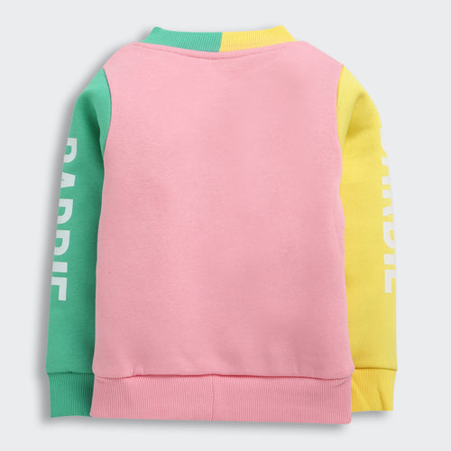 Color-Block Barbie Sweatshirt – Playful Winter Casual