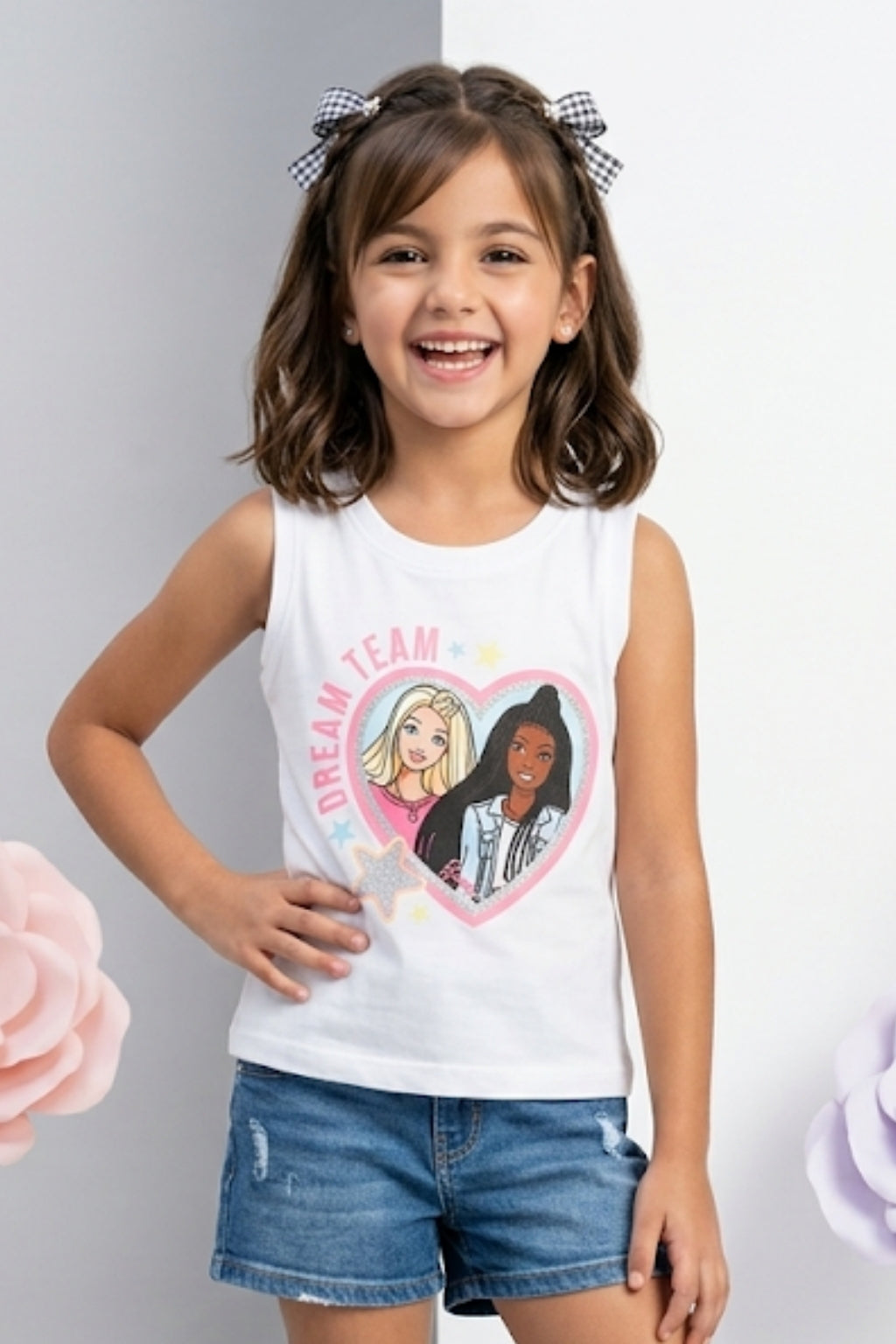 Barbie White Sleeveless Tank Top BATP2095