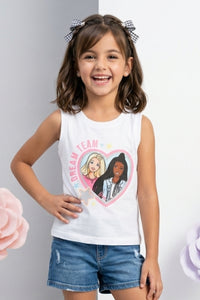 Barbie White Sleeveless Tank Top BATP2095