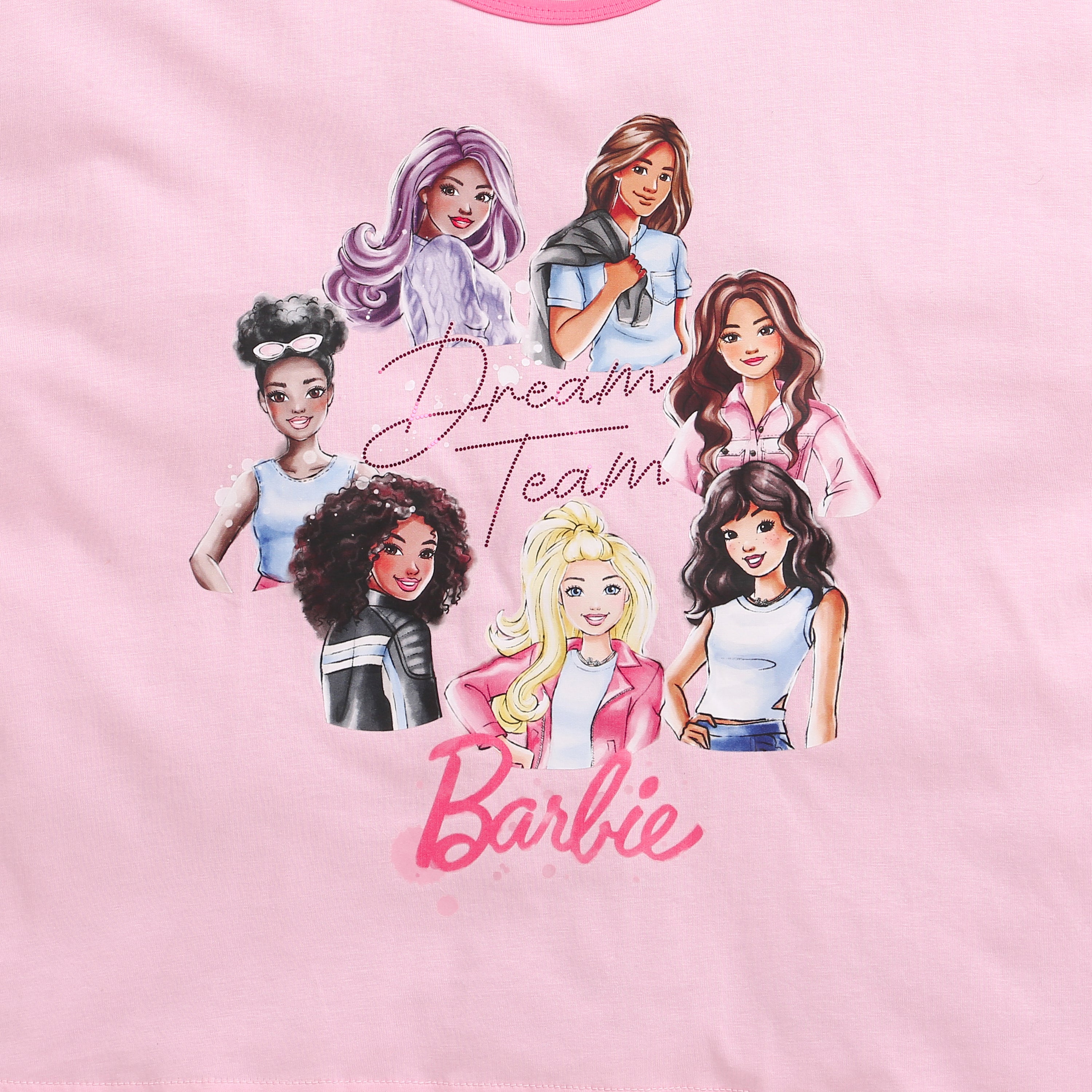 Pink Barbie Friends Graphic T-Shirt – Fun Everyday Style