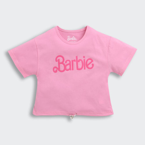 Barbie Light Pink Drawstring Logo T-Shirt BATP2101