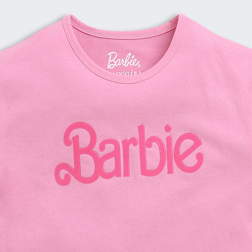 Barbie Light Pink Drawstring Logo T-Shirt BATP2101