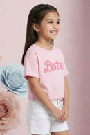 Barbie Light Pink Drawstring Logo T-Shirt BATP2101