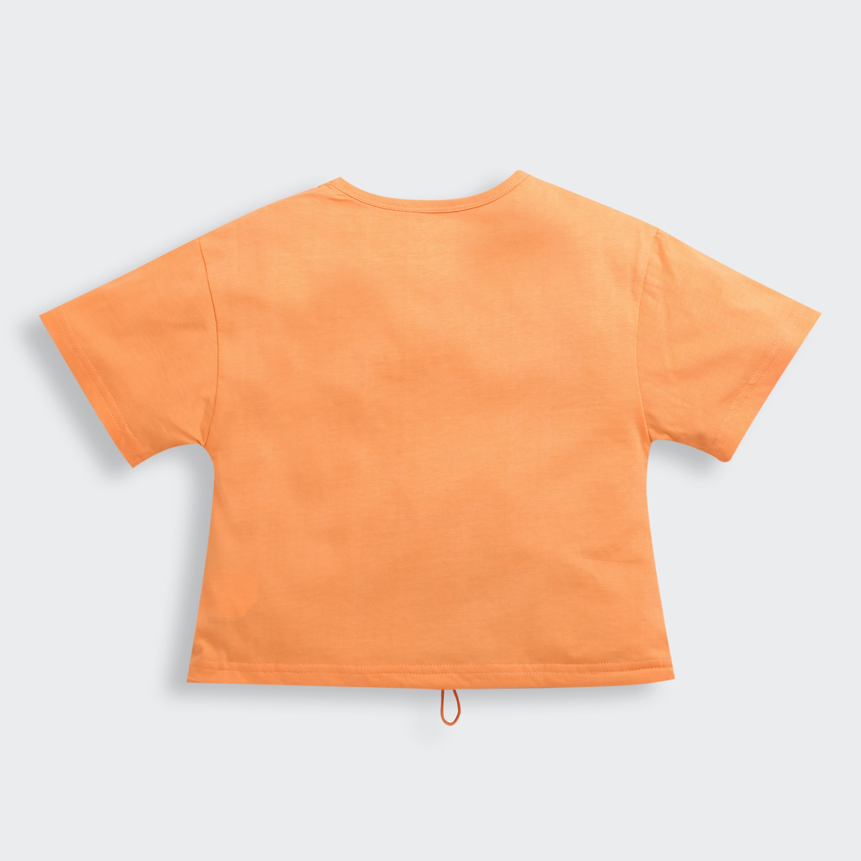Peach Barbie Drawstring Logo Tee – Trendy Summer Essential