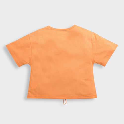 Barbie Peach Drawstring Logo Tee BATP2102