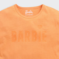 Peach Barbie Drawstring Logo Tee – Trendy Summer Essential