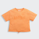 Peach Barbie Drawstring Logo Tee – Trendy Summer Essential
