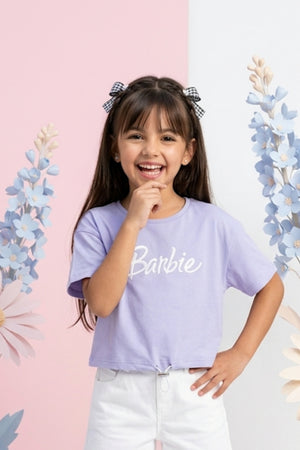 Barbie Cool Lavender Drawstring Logo Tee BATP2103