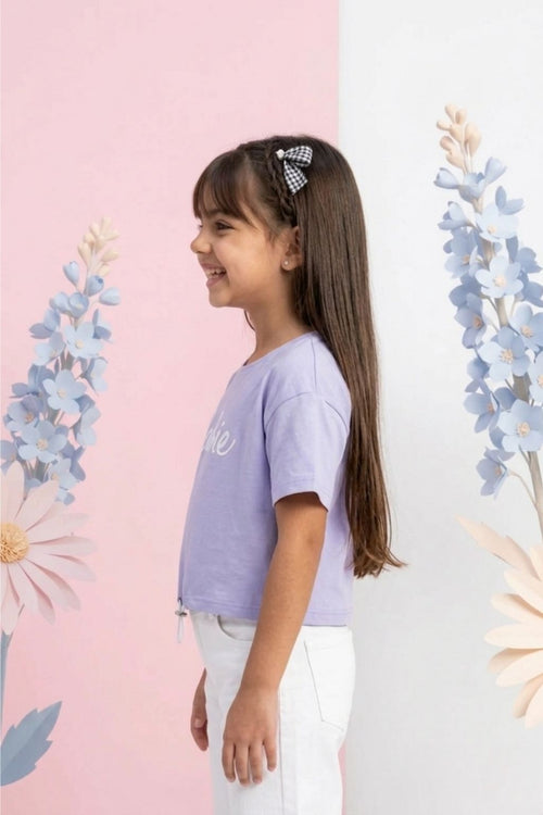 Barbie Cool Lavender Drawstring Logo Tee BATP2103