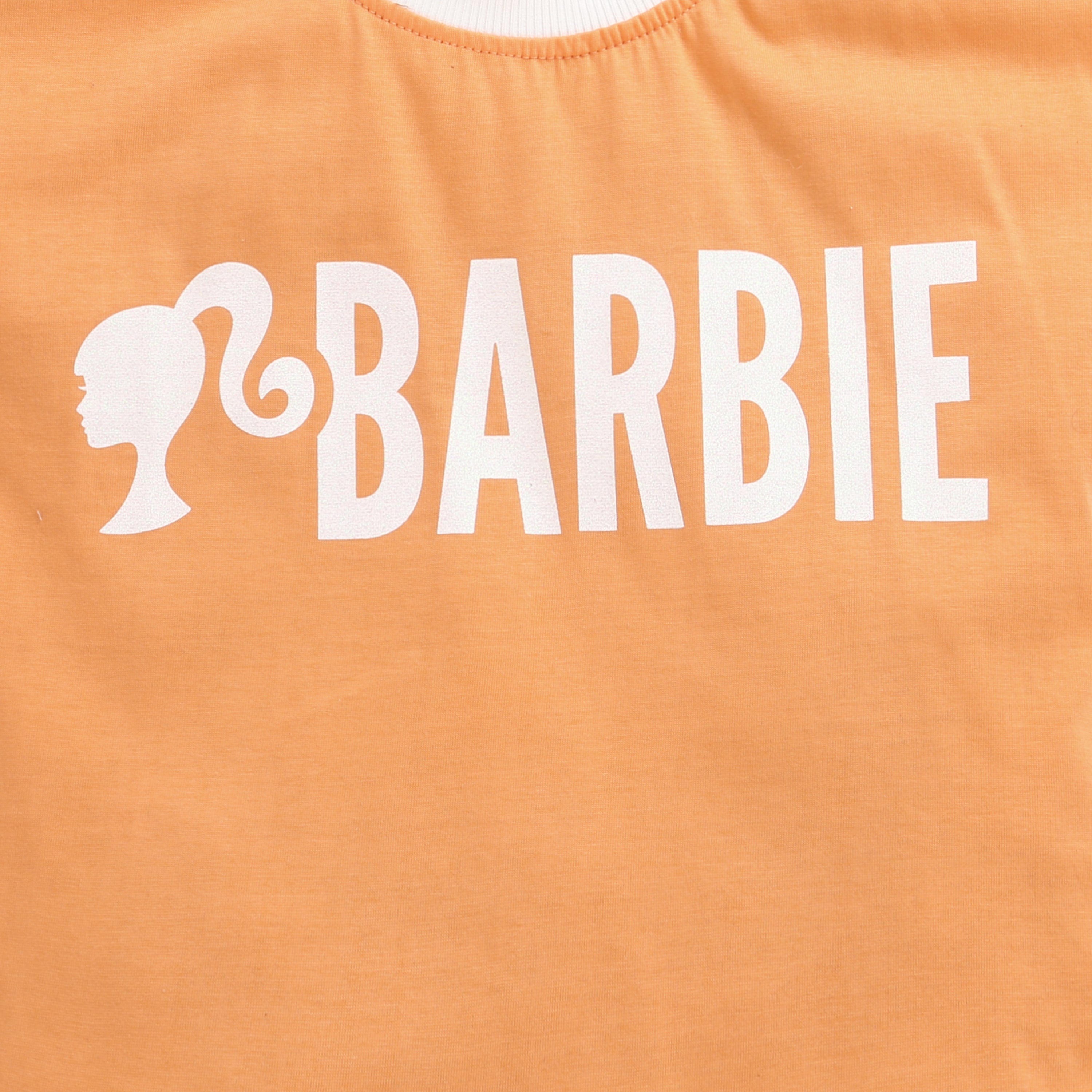 Peach Barbie Logo Boxy Tee – Casual Summer Must-Have