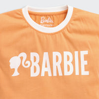 Peach Barbie Logo Boxy Tee – Casual Summer Must-Have