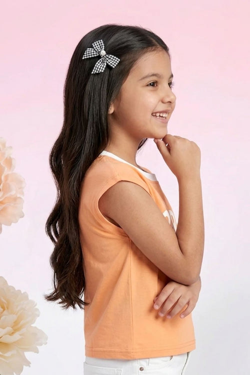 Barbie Casual Summer Peach Logo Boxy Tee BATP2106