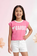 Barbie Hot Pink Logo Boxy Tee BATP2106