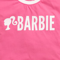 Hot Pink Barbie Logo Boxy Tee – Sporty Chic Look
