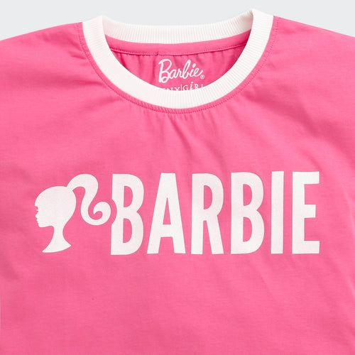 Barbie Hot Pink Logo Boxy Tee BATP2106