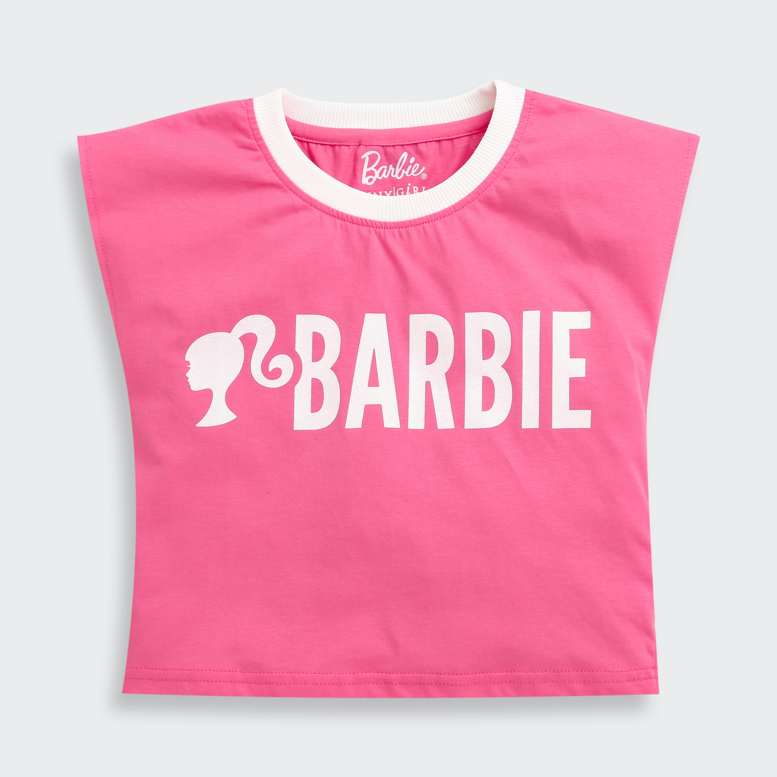 Hot Pink Barbie Logo Boxy Tee – Sporty Chic Look