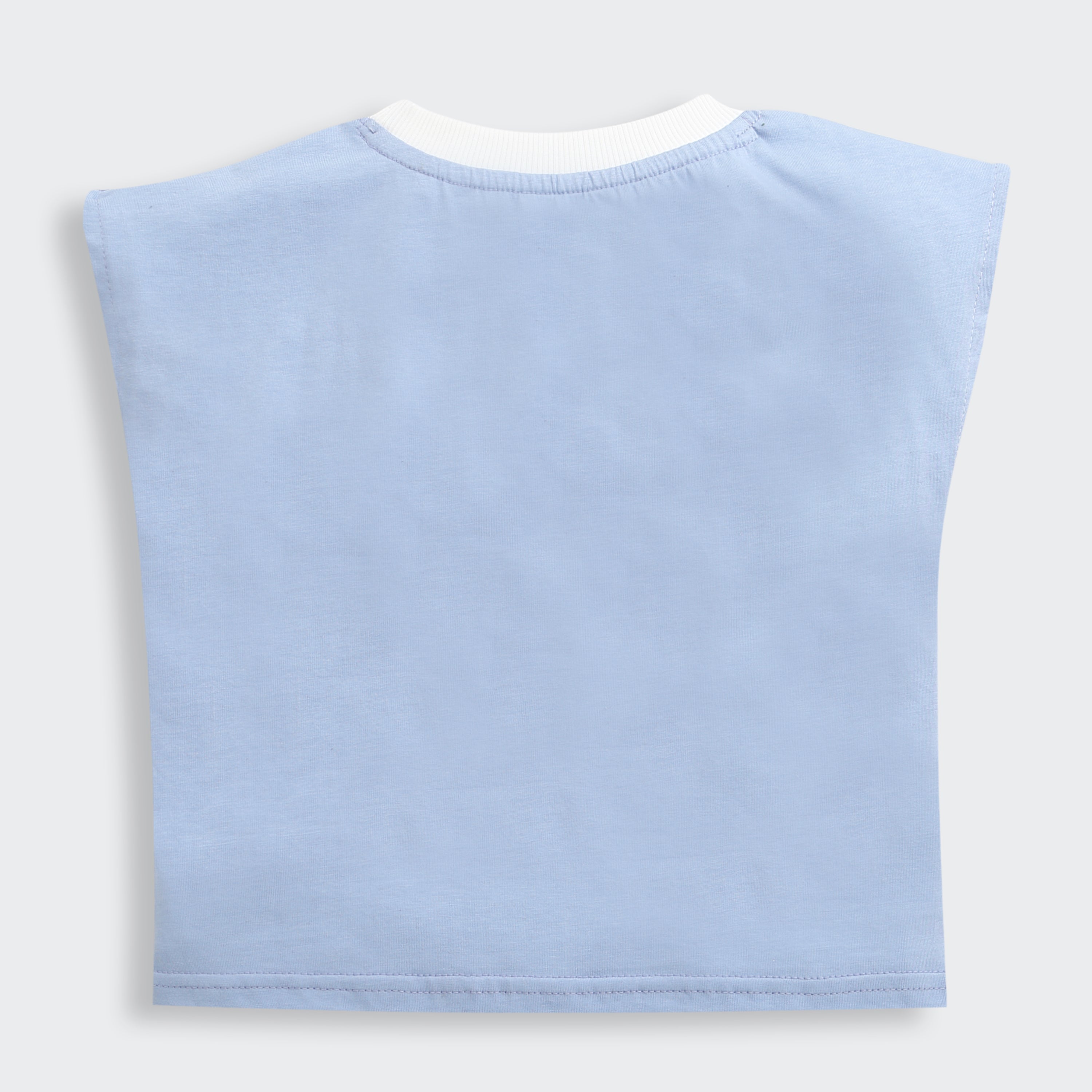 Sky Blue Barbie Logo Boxy Tee – Soft Cotton Comfort