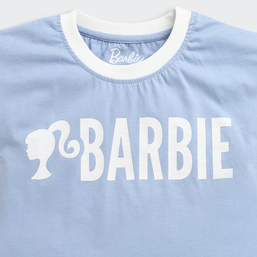 Barbie Powder Blue Logo Boxy Tee BATP2106