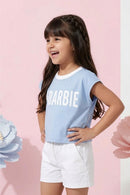 Barbie Powder Blue Logo Boxy Tee BATP2106