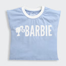 Sky Blue Barbie Logo Boxy Tee – Soft Cotton Comfort