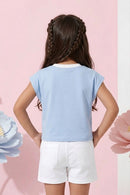 Barbie Powder Blue Logo Boxy Tee BATP2106