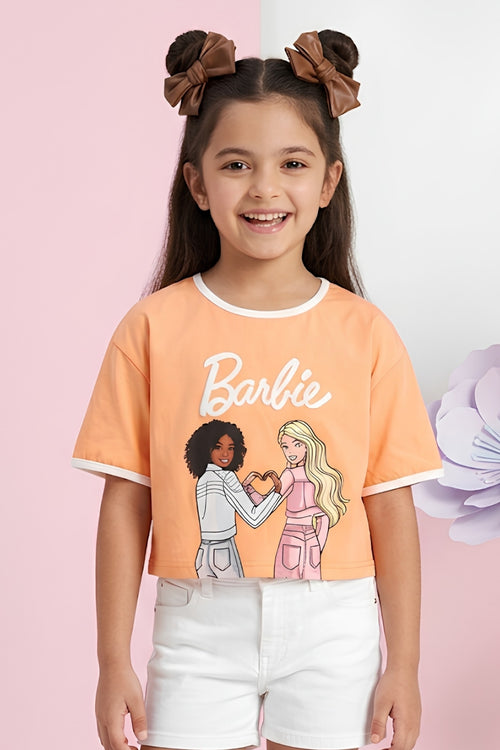 Barbie Peach Friends Crop Tee BATP2107