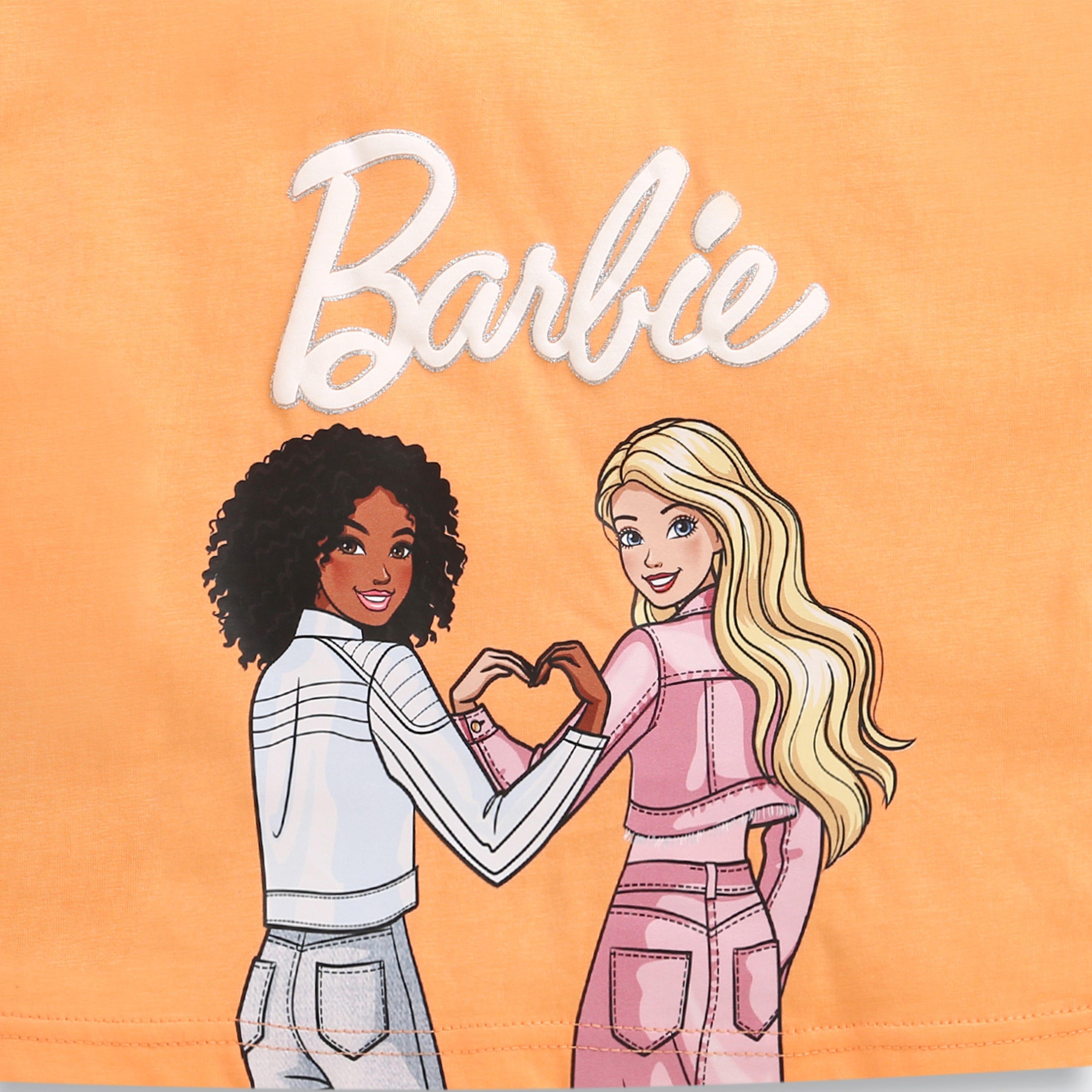 Peach Barbie Friends Crop Tee – Cute Character Style