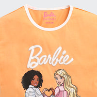 Peach Barbie Friends Crop Tee – Cute Character Style