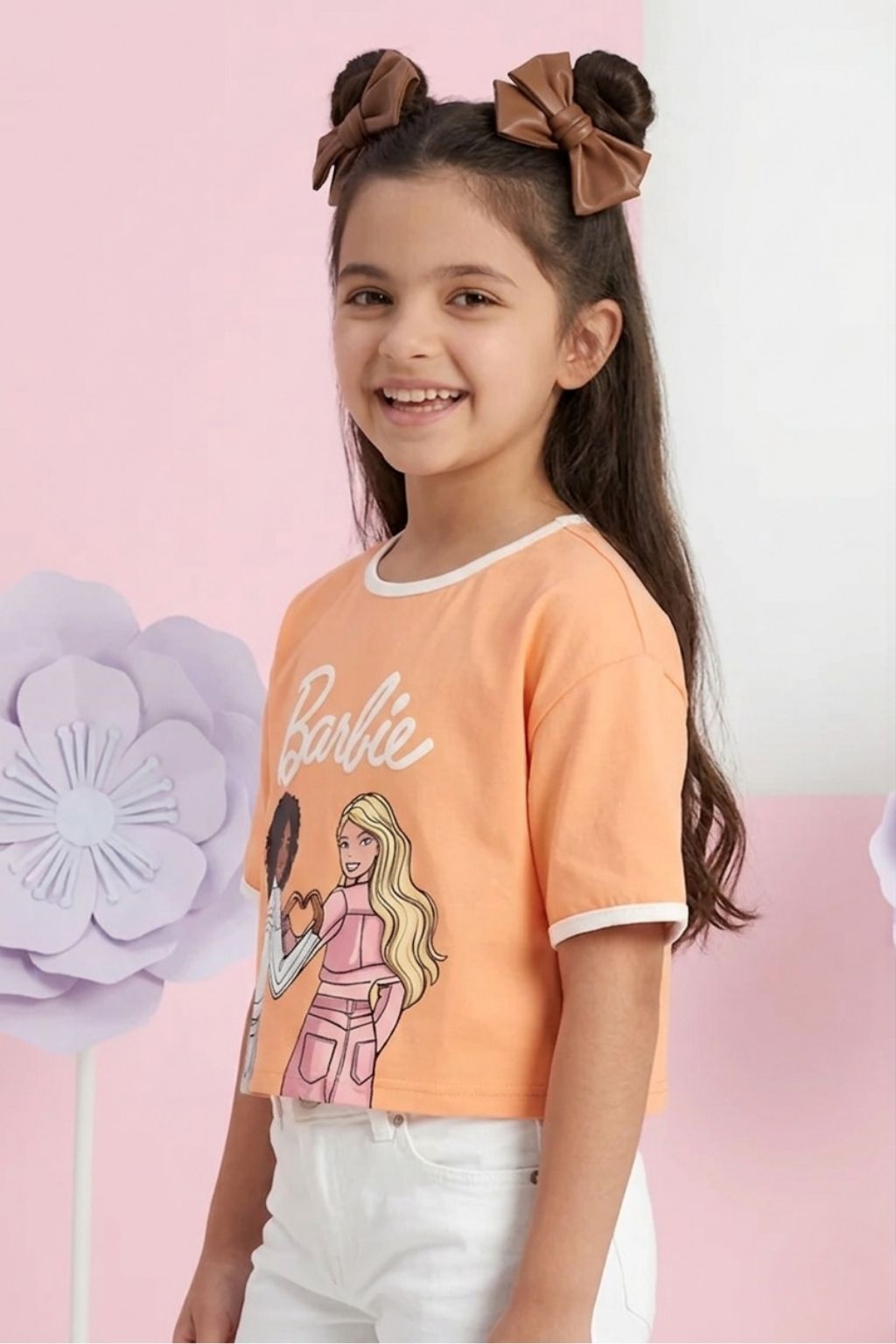 Barbie Peach Friends Crop Tee BATP2107