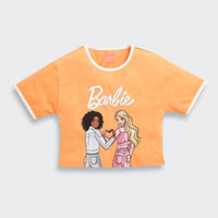 Peach Barbie Friends Crop Tee – Cute Character Style