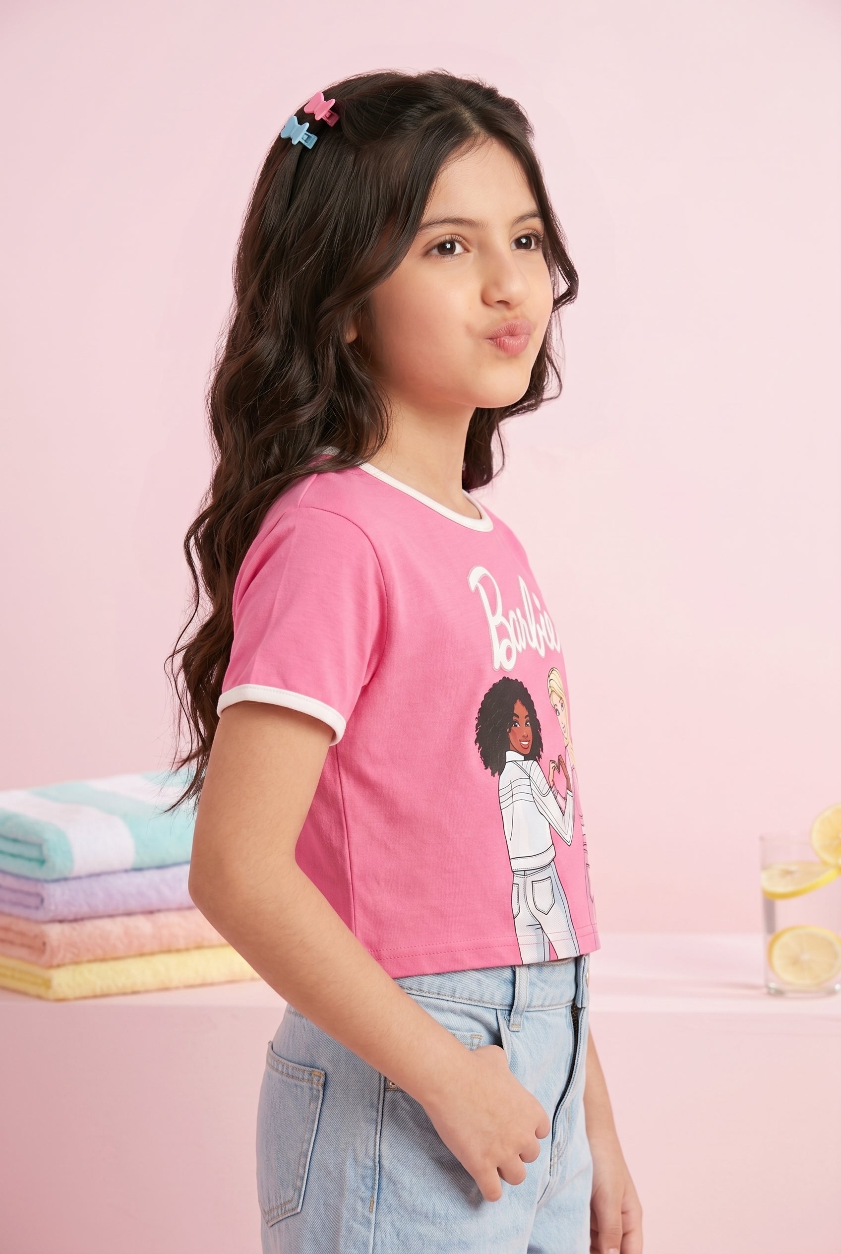 Barbie Pink Friends Crop Tee BATP2107
