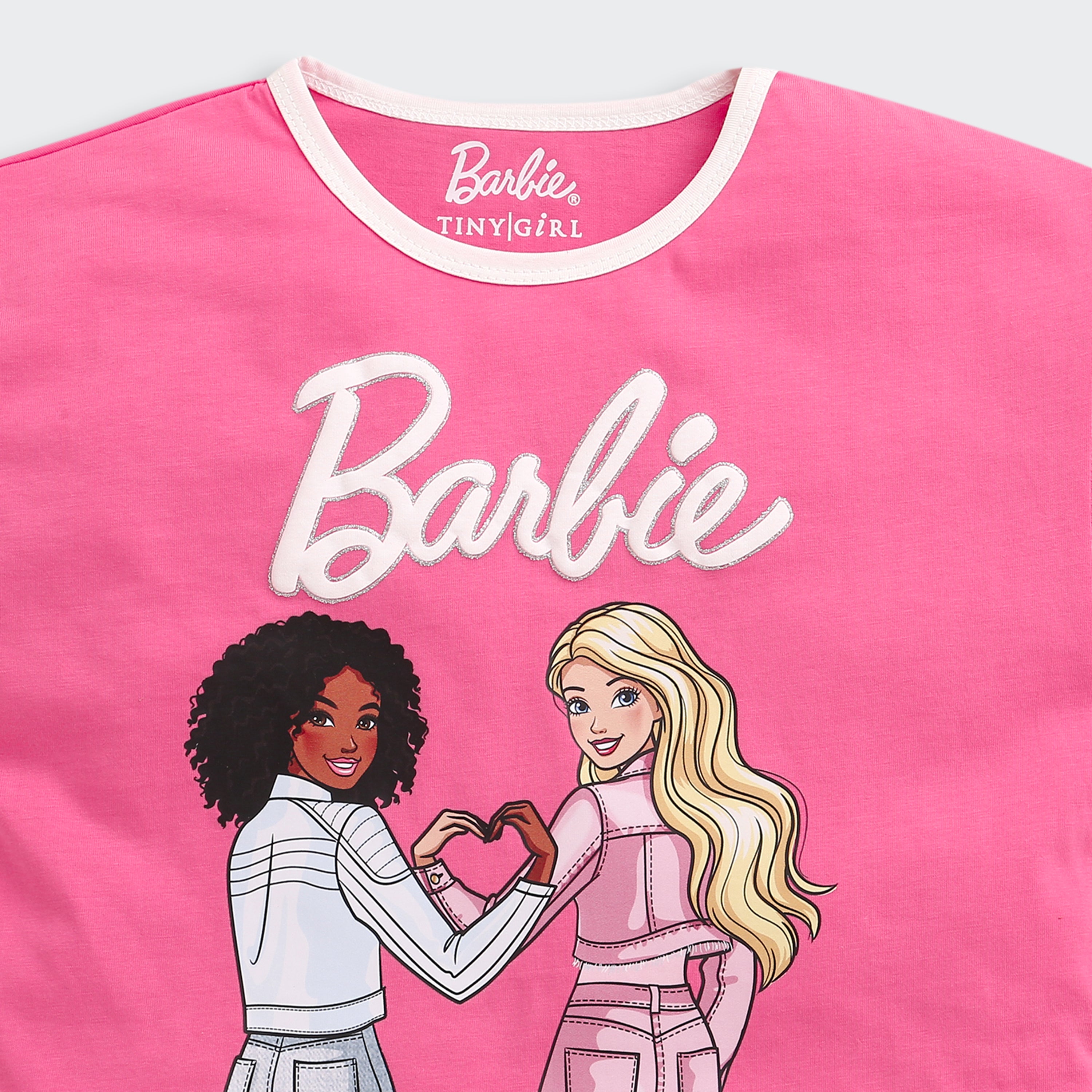 Pink Barbie Friends Crop Tee – Stylish Everyday Top