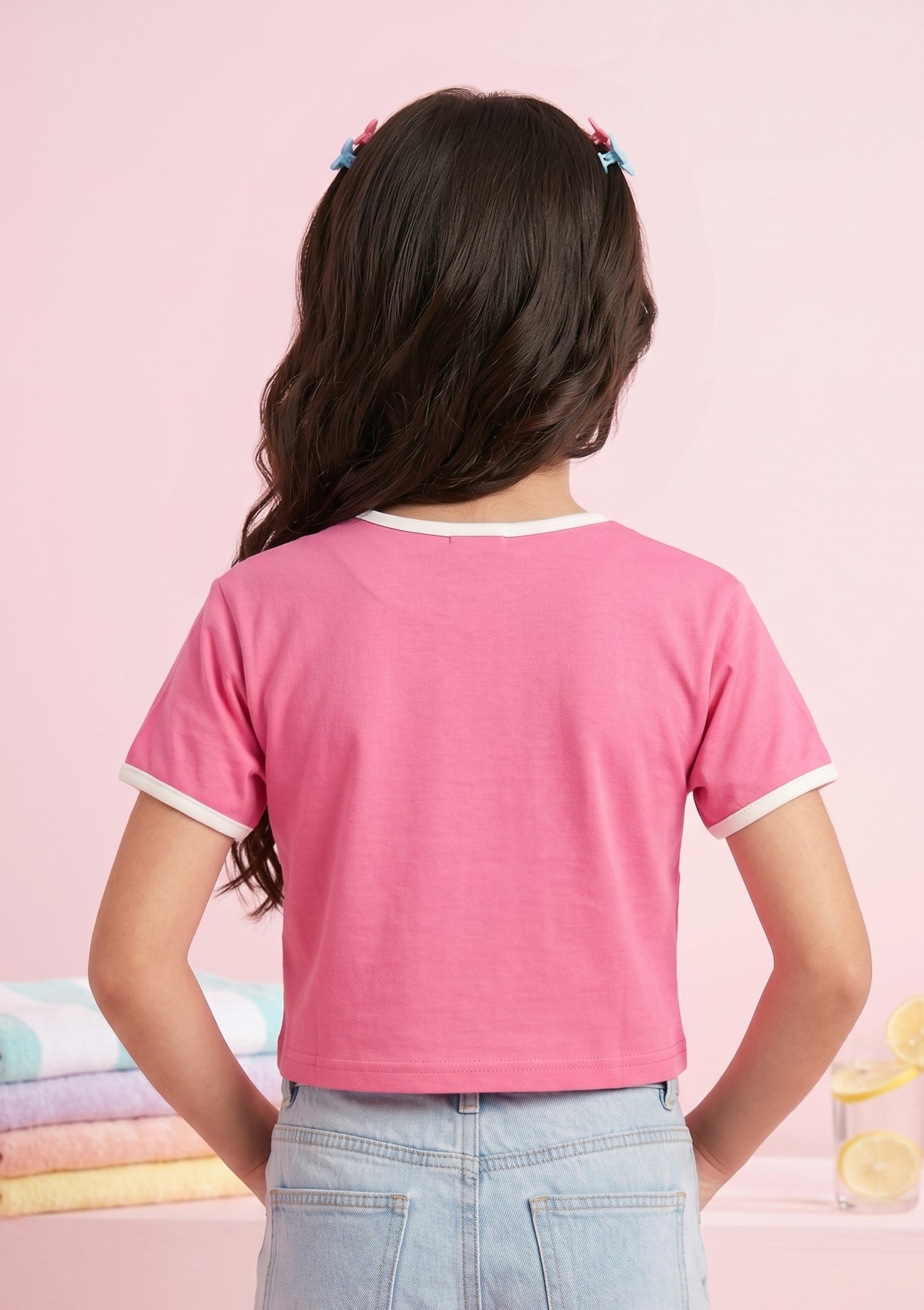 Barbie Pink Friends Crop Tee BATP2107